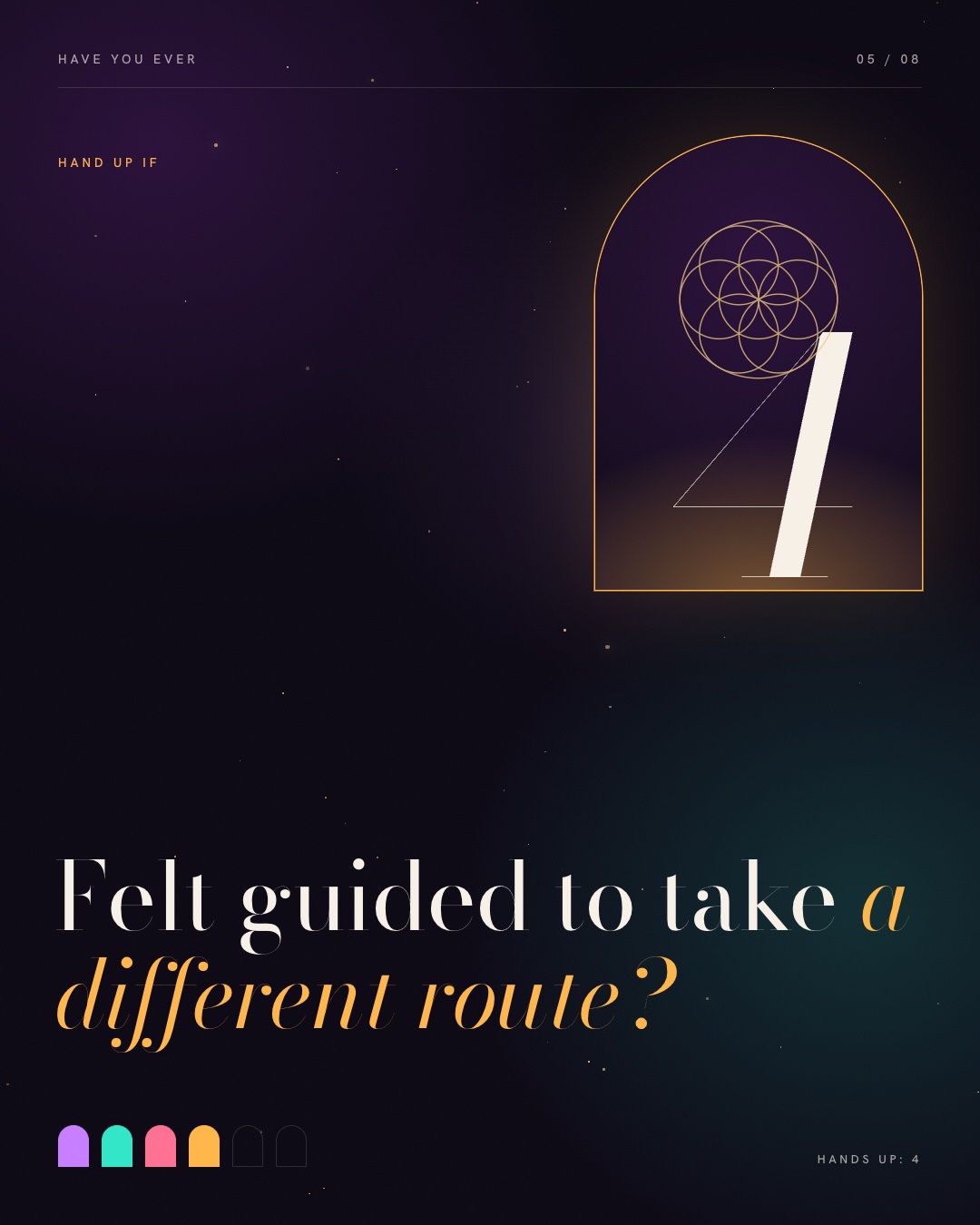 Felt guided to take a different route?