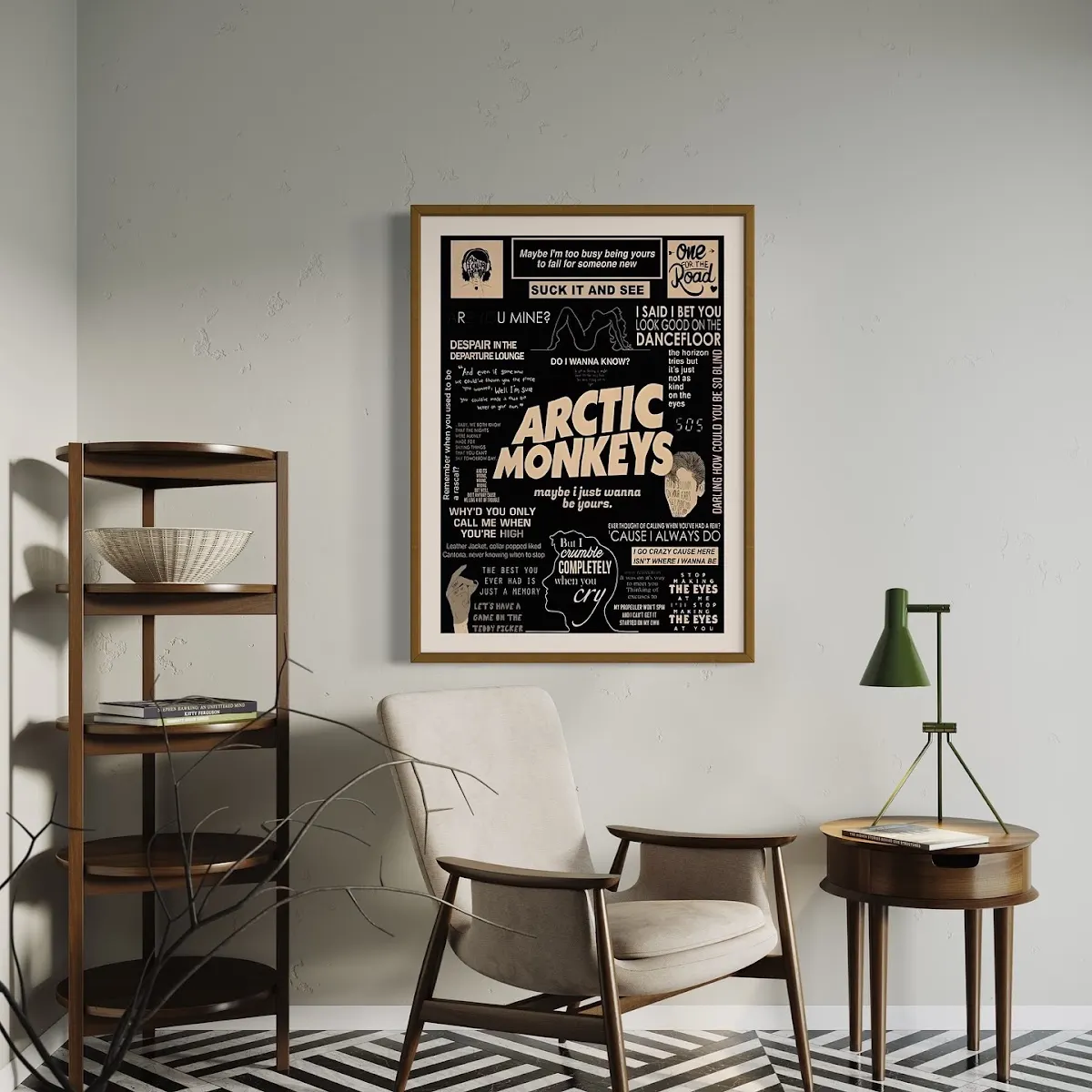 Printed posters on a wall