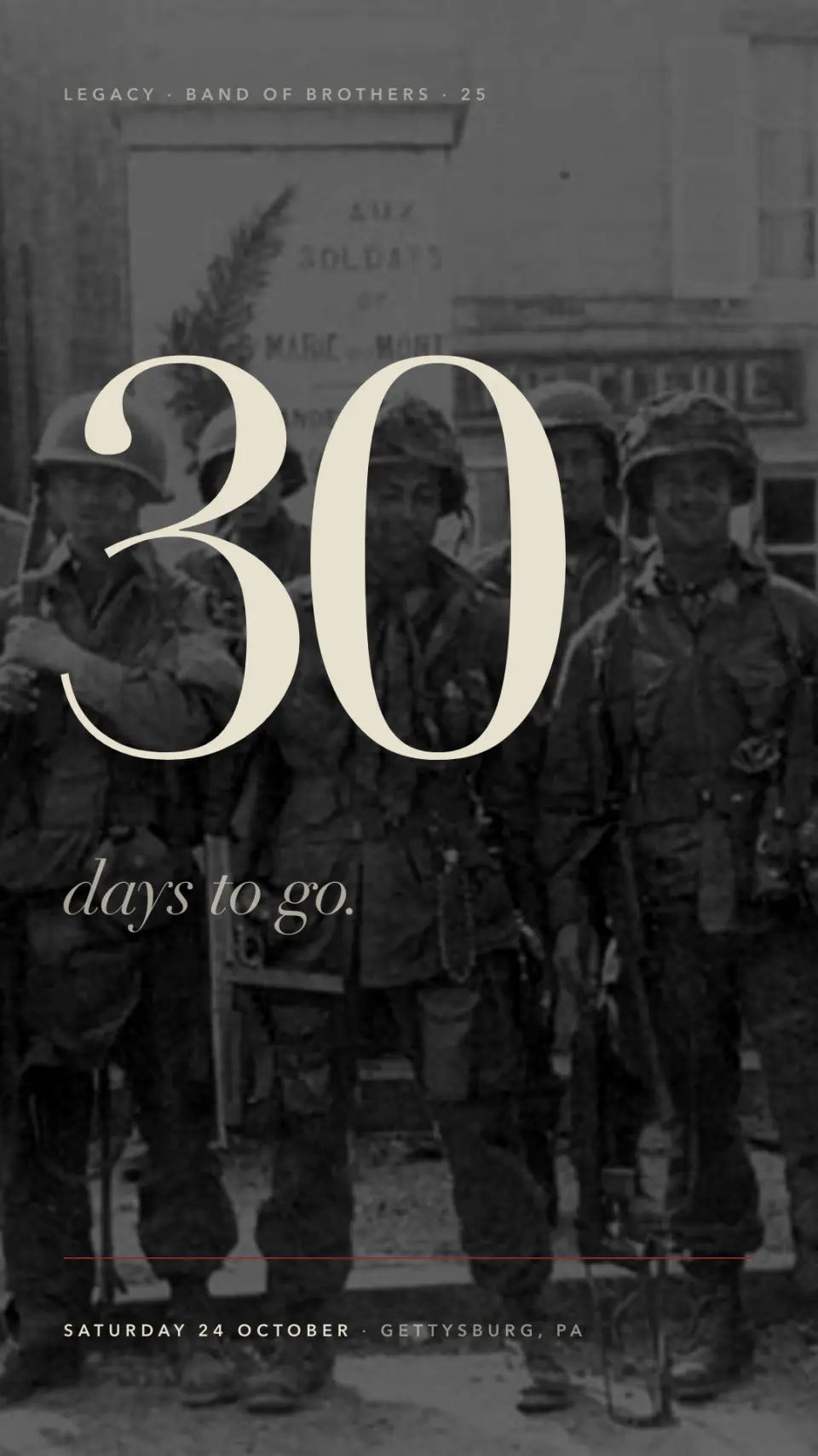 Countdown story over an archive photograph of Easy Company.